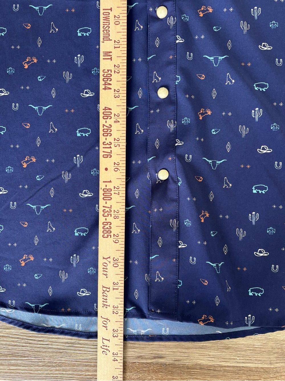Panhandle Slim Navy XXL 2X short sleeve Western white pearl snap shirt. Preloved - Picture 9 of 11